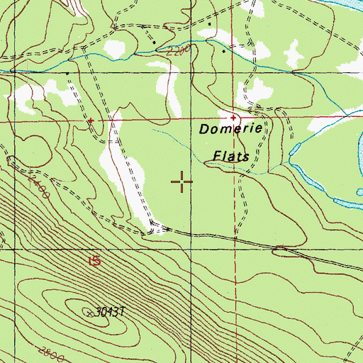 Topographic Map of Domerie Flats, WA