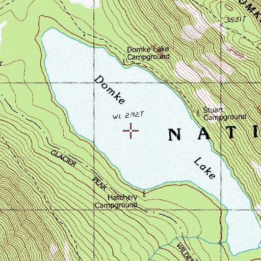 Topographic Map of Domke Lake, WA