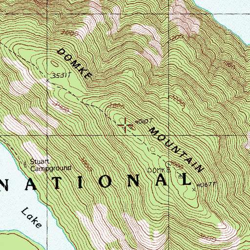 Topographic Map of Domke Mountain, WA