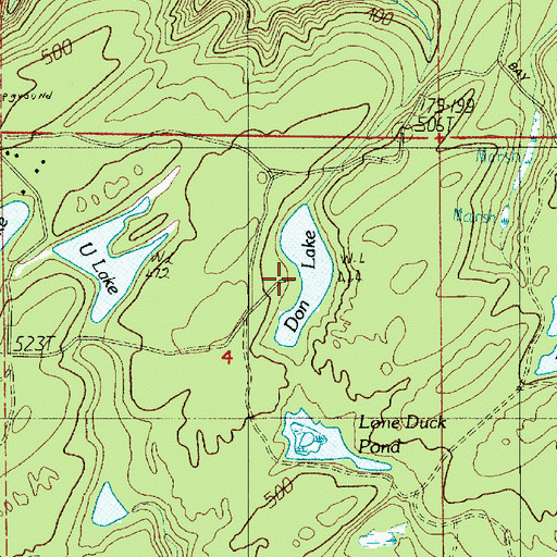 Topographic Map of Don Lake, WA