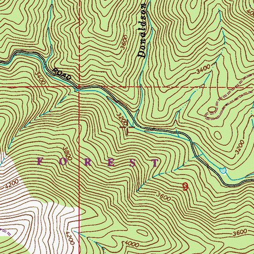 Topographic Map of Donaldson Creek, WA