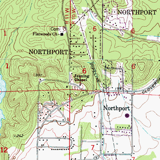 Topographic Map of Jennings Chapel United Methodist Church, AL