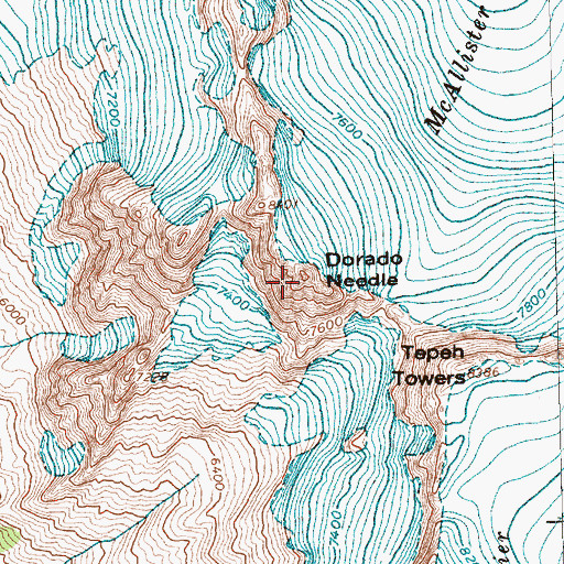 Topographic Map of Dorado Needle, WA