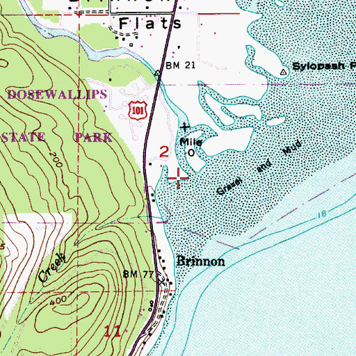 Topographic Map of Dosewallips River, WA