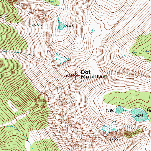 Topographic Map of Dot Mountain, WA
