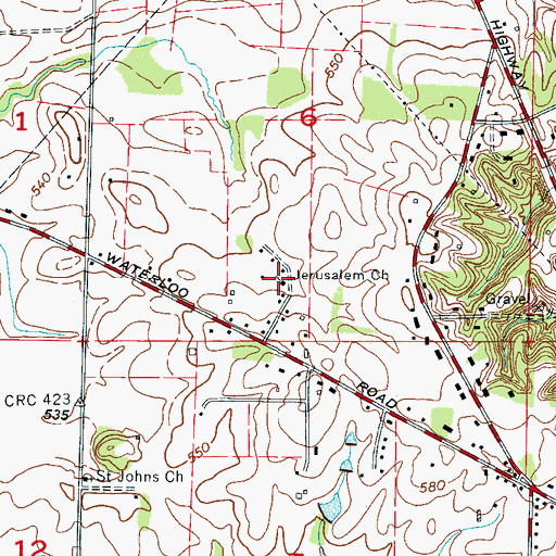 Topographic Map of Jerusalem Missionary Baptist Church, AL