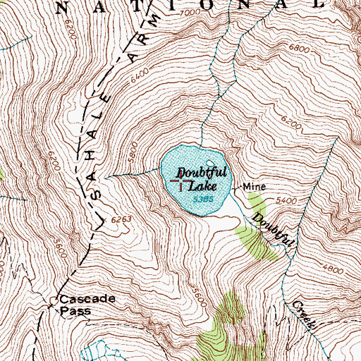 Topographic Map of Doubtful Lake, WA