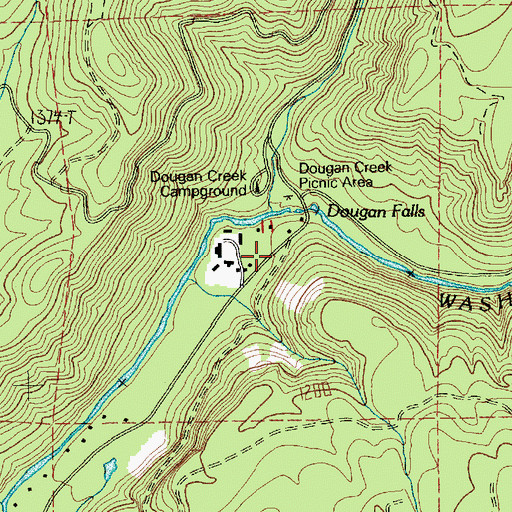 Topographic Map of Dougan Creek, WA