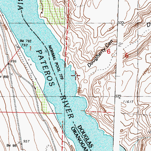 Topographic Map of Dougherty Canyon, WA