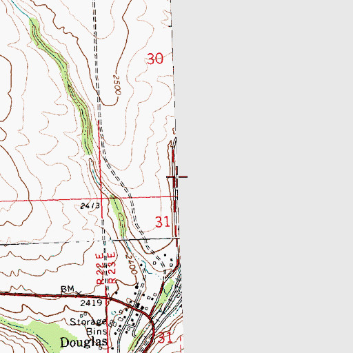 Topographic Map of Douglas Draw, WA