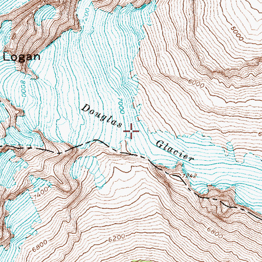 Topographic Map of Douglas Glacier, WA