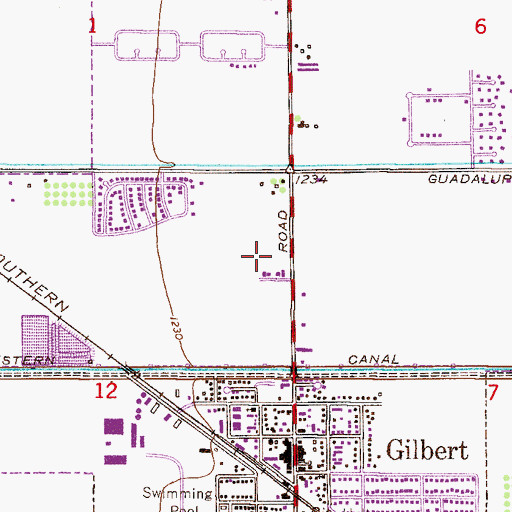 Topographic Map of Village Square Shopping Center, AZ
