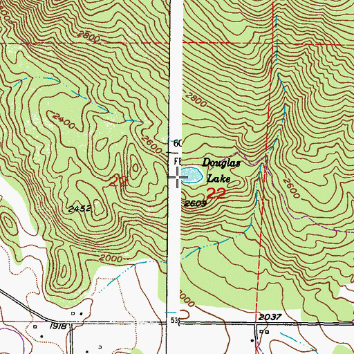 Topographic Map of Douglass Lake, WA
