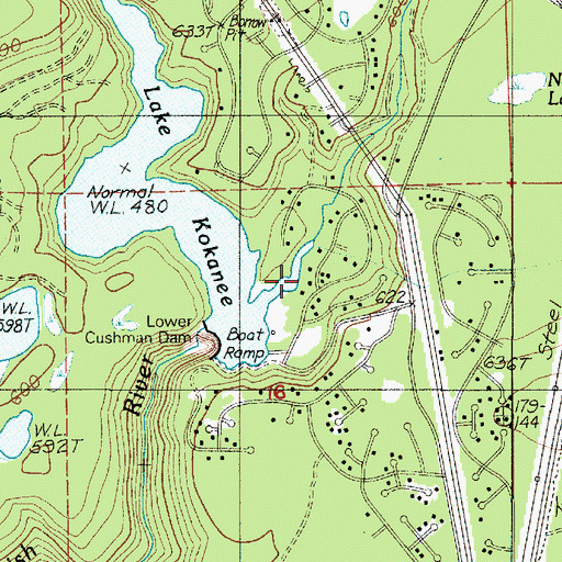 Topographic Map of Dow Creek, WA