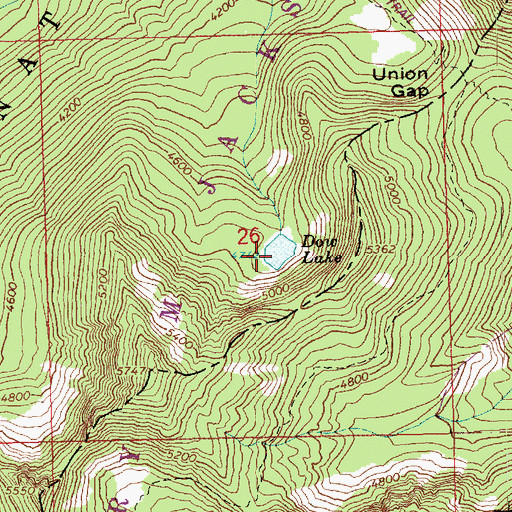 Topographic Map of Dow Lake, WA