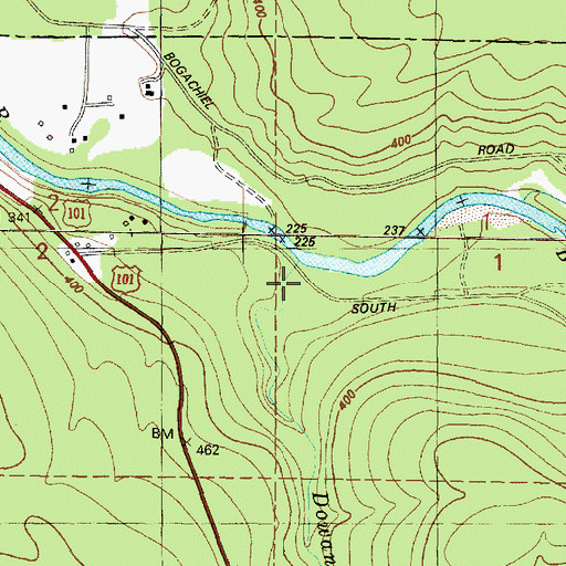 Topographic Map of Dowans Creek, WA