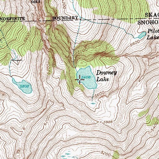 Topographic Map of Downey Lake, WA