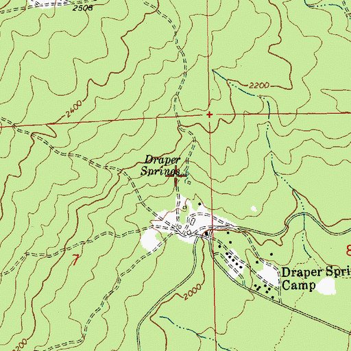 Topographic Map of Draper Springs, WA