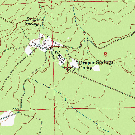 Topographic Map of Draper Springs Camp, WA