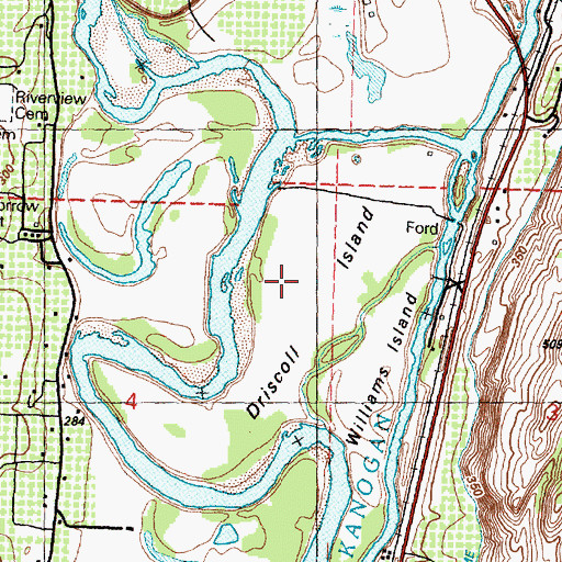 Topographic Map of Driscoll Island, WA