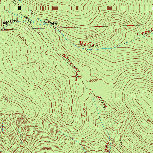 Topographic Map of Driveway Butte Trail, WA