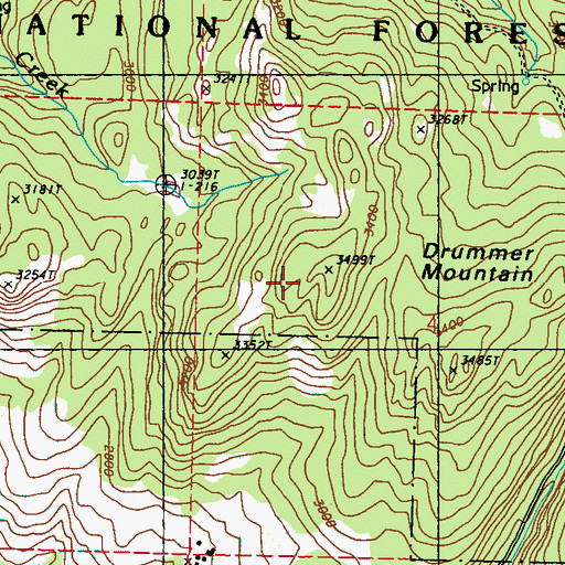 Topographic Map of Drummer Mountain, WA