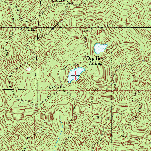 Topographic Map of Dry Bed Lakes, WA