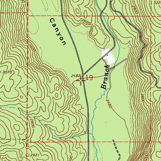 Topographic Map of Dry Canyon, WA