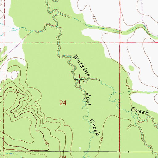 Topographic Map of Joel Creek, AL