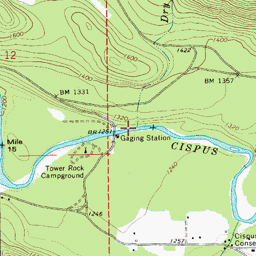 Topographic Map of Dry Creek, WA