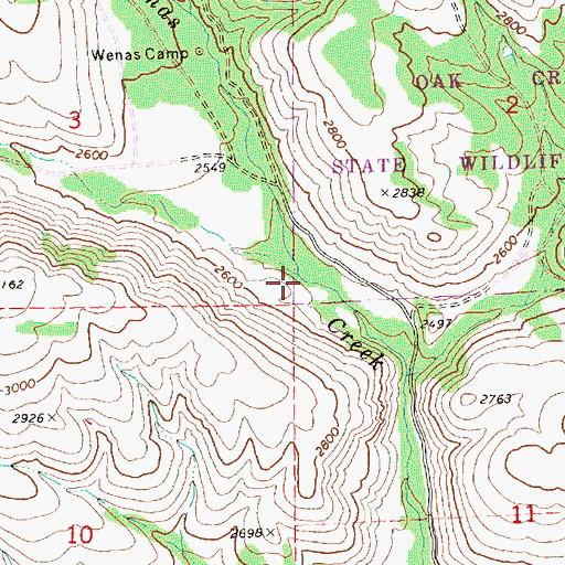 Topographic Map of Dry Creek, WA