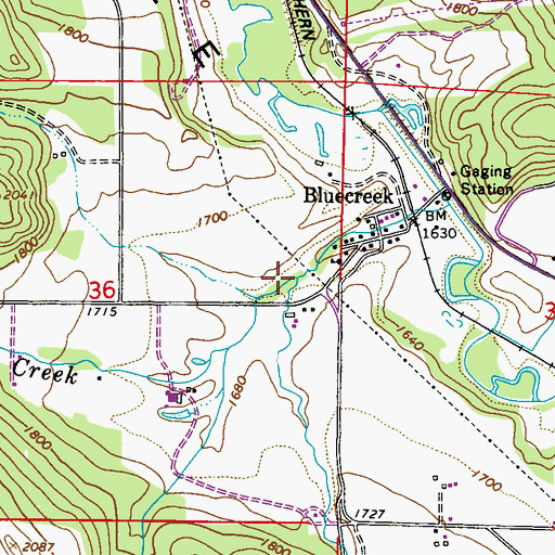 Topographic Map of Dry Creek, WA
