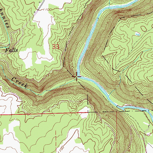 Topographic Map of Johnnies Creek, AL