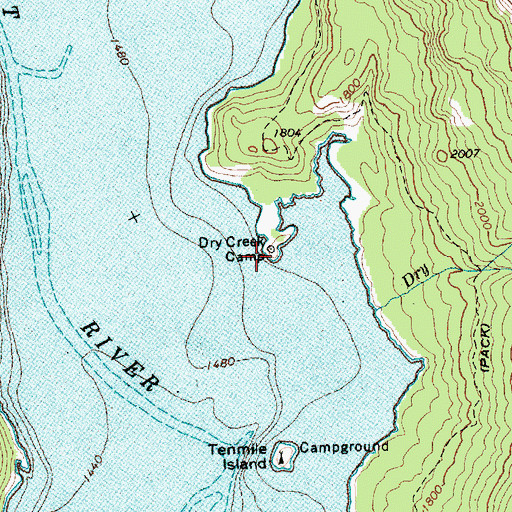 Topographic Map of Dry Creek Camp, WA