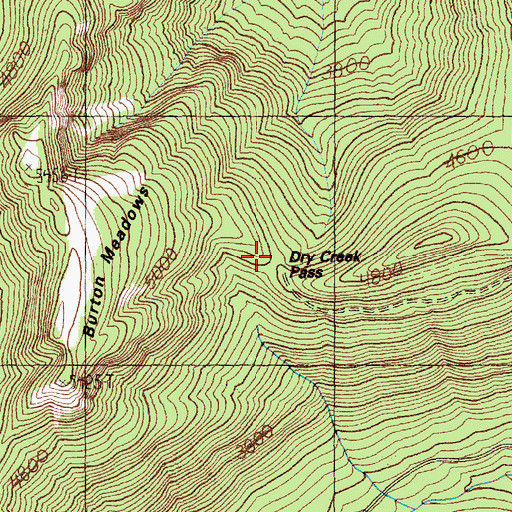Topographic Map of Dry Creek Pass, WA