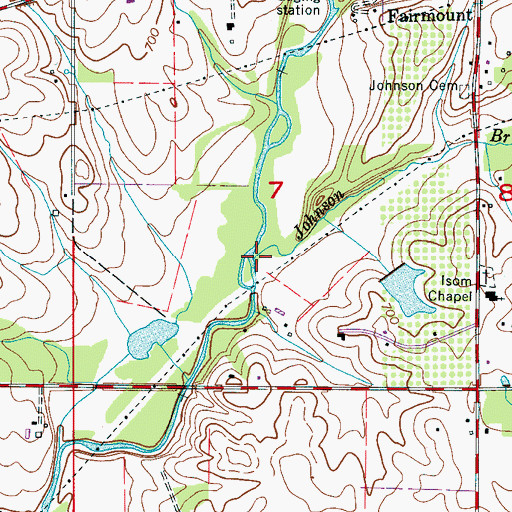 Topographic Map of Johnson Branch, AL
