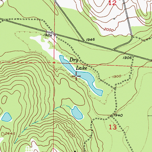 Topographic Map of Dry Lake, WA