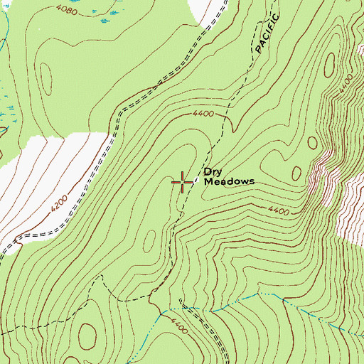 Topographic Map of Dry Meadows, WA