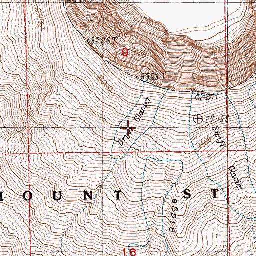 Topographic Map of Dryer Glacier, WA