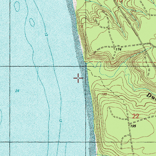 Topographic Map of Duck Creek, WA