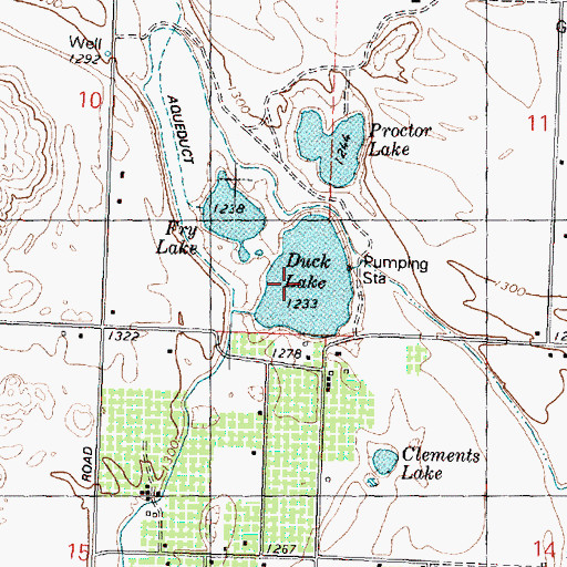 Topographic Map of Duck Lake, WA