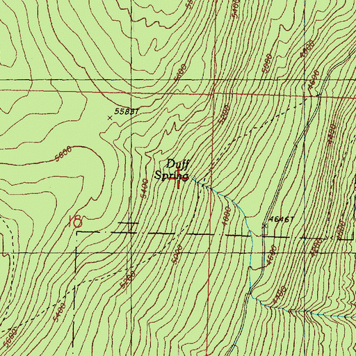 Topographic Map of Duff Spring, WA