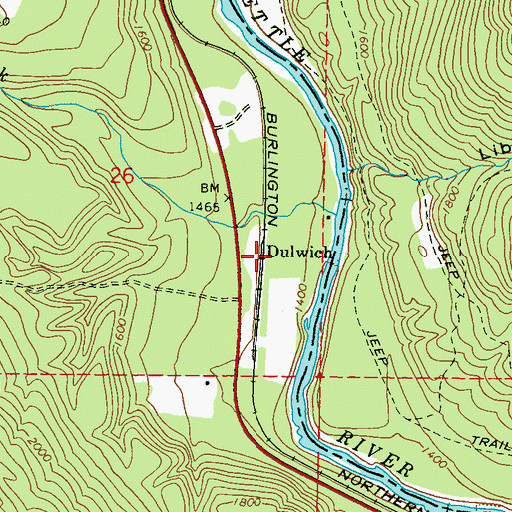 Topographic Map of Dulwich, WA