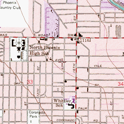 Topographic Map of Virginia Park, AZ