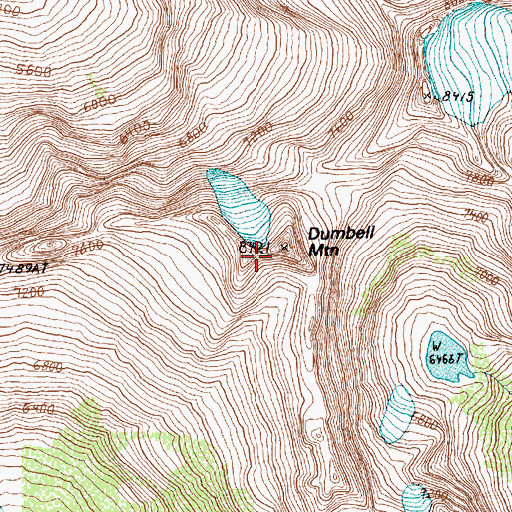 Topographic Map of Dumbell Mountain, WA