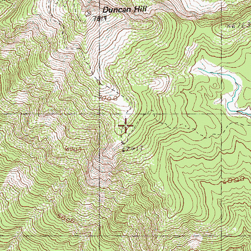 Topographic Map of Duncan Hill Trail, WA
