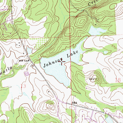 Topographic Map of Johnson Lake, AL
