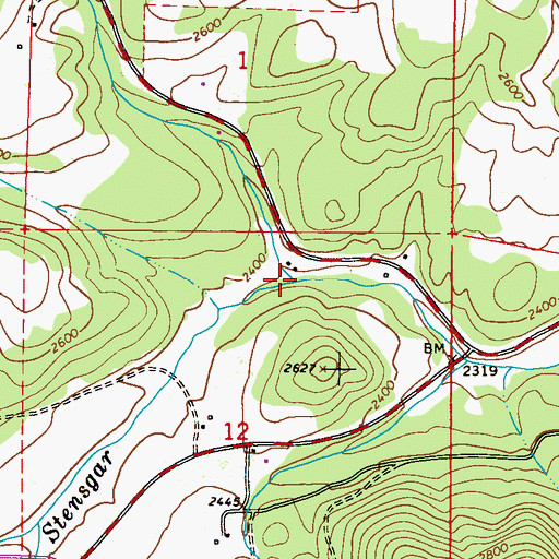Topographic Map of Dunn Creek, WA