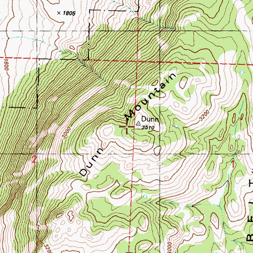Topographic Map of Dunn Mountain, WA