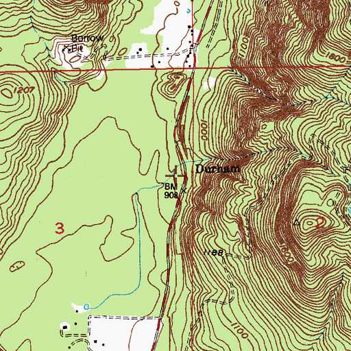 Topographic Map of Durham, WA